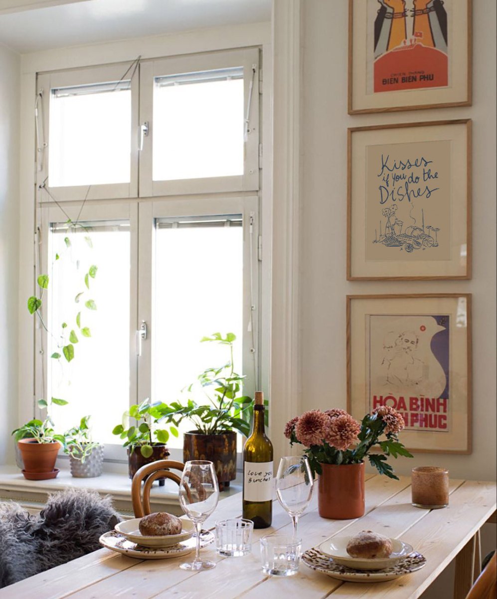 Kisses with Dishes - Posters Catita illustrations